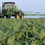 spraying soybeans