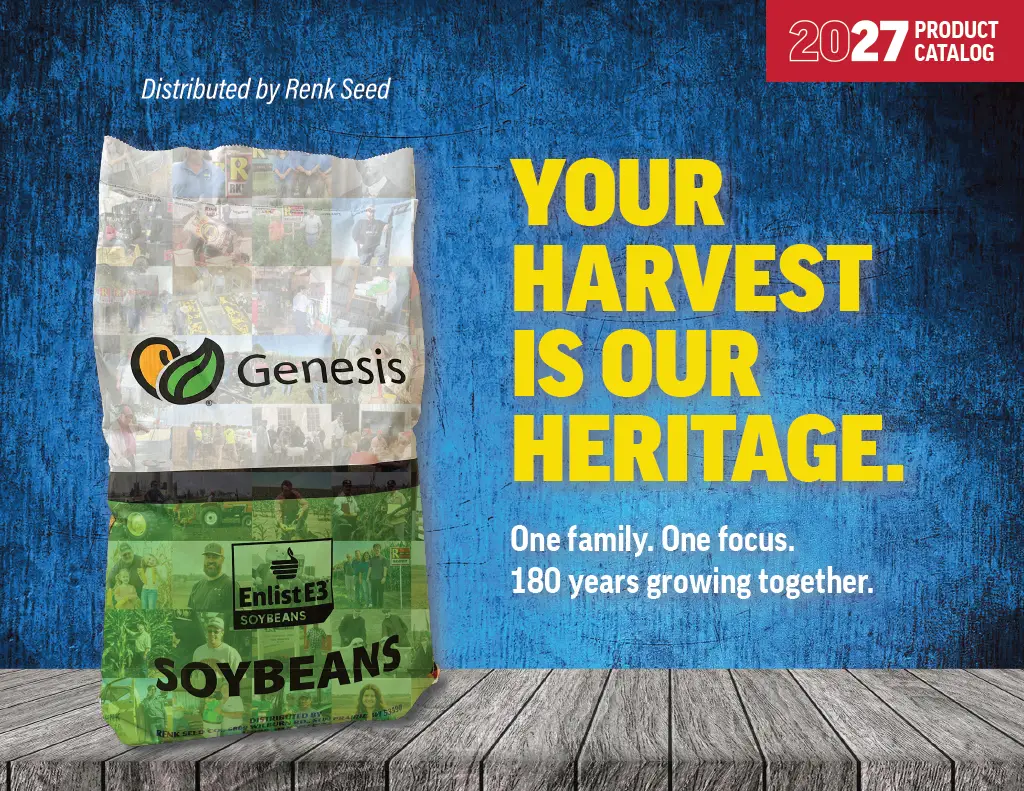 Genesis soybean seed bag with harvest slogan
