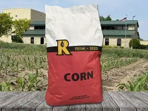 Renk Seed office, show plot, and corn bag